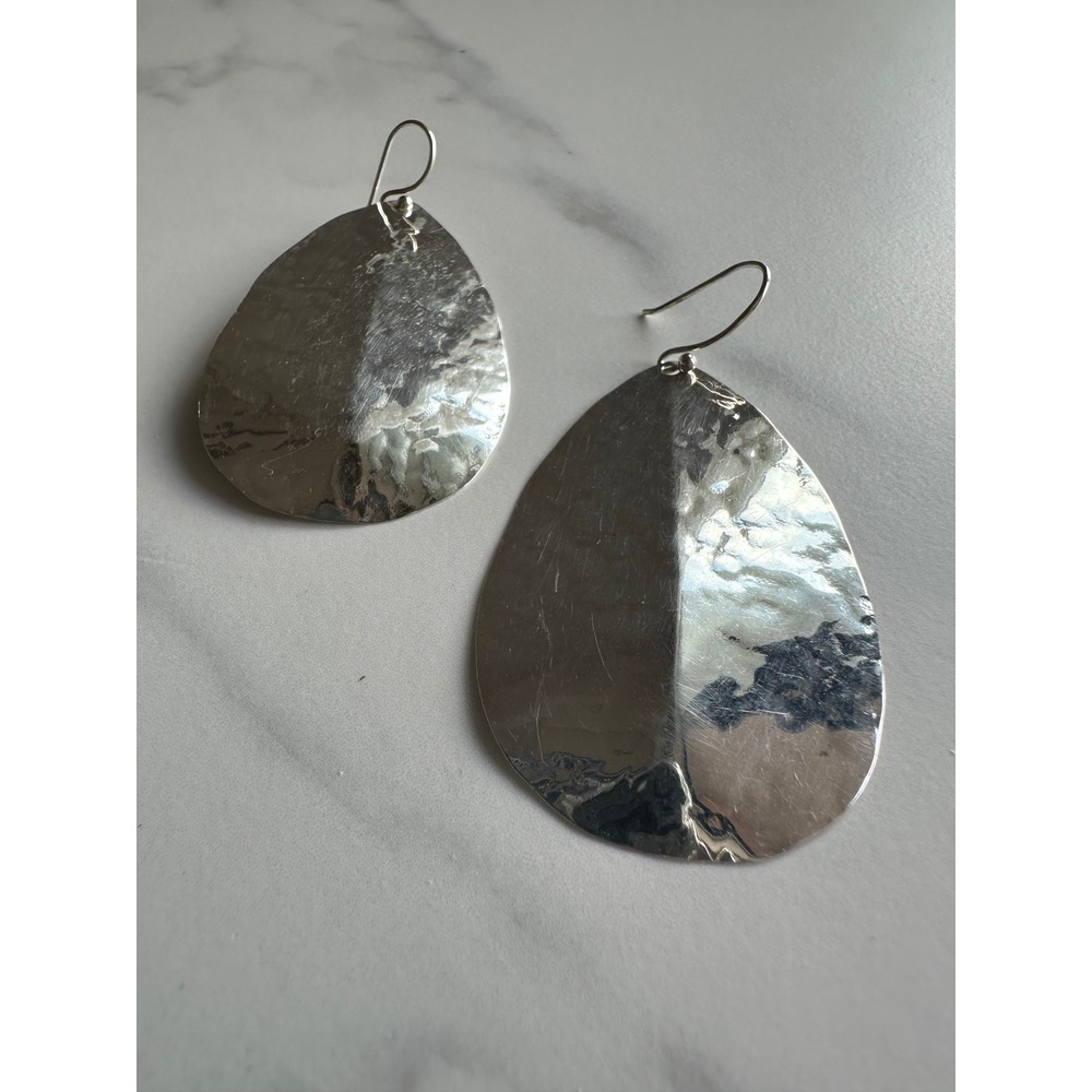 Silpada Sterling Silver 925 Hammered Teardrop Dangle Earrings Lightweight 925